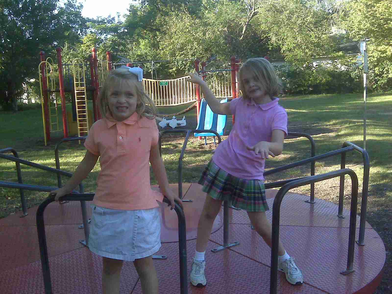 2009-09-30 JC dance on Margaret Park merry go round.jpg